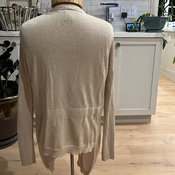 VGUC Diane von Furstenberg Tortuga gold silk cashmere asymmetrical cardigan - Picture 5 of 7